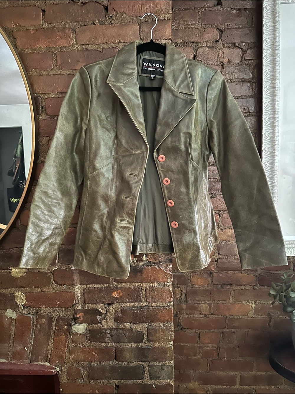 Wilsons Leather Olive Green Leather Jacket